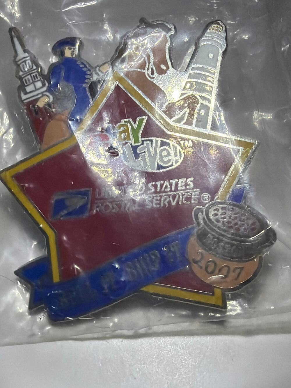2007 eBay Live Sell It Ship It Promotional Lapel Pin United States Postal NEW